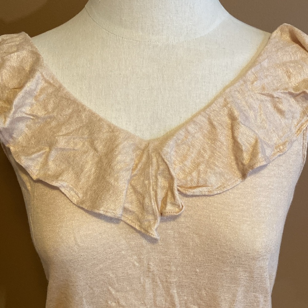Lilly Pulitzer Gold Metallic  Ruffled Top - Picture 2 of 6